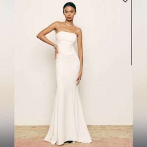 Reformation Haisley Two-Piece Maxi Dress Size 2 Ivory Corset Top Full Skirt